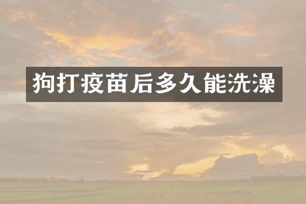 狗打疫苗后多久能洗澡