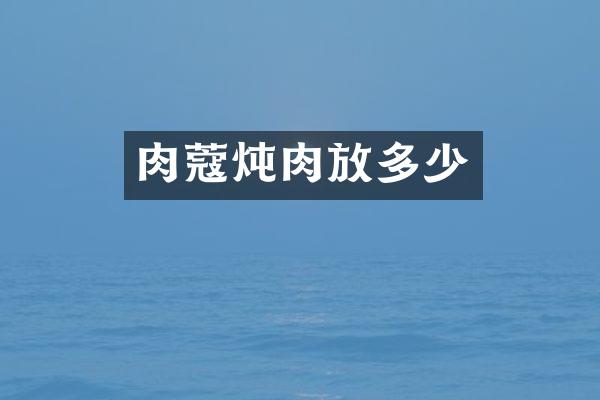 肉蔻炖肉放多少