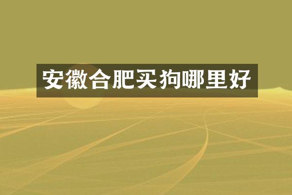 安徽合肥买狗哪里好