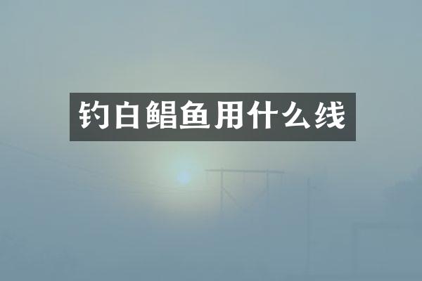 钓白鲳鱼用什么线
