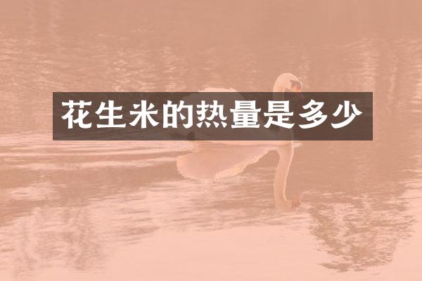 花生米的热量是多少