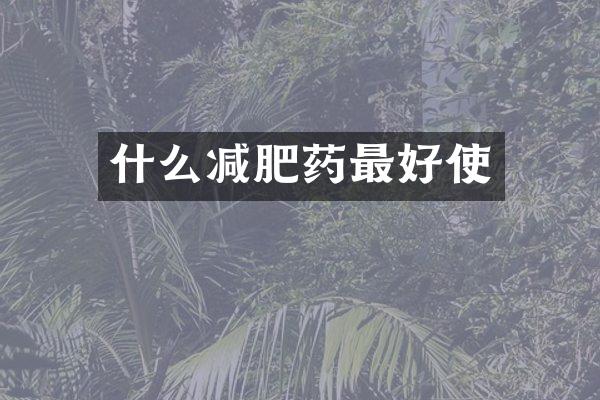 什么减肥药最好使