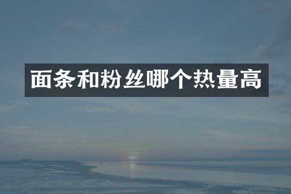 面条和粉丝哪个热量高