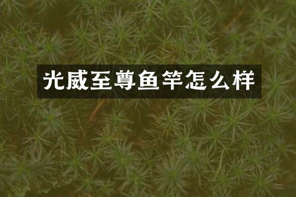 光威至尊鱼竿怎么样