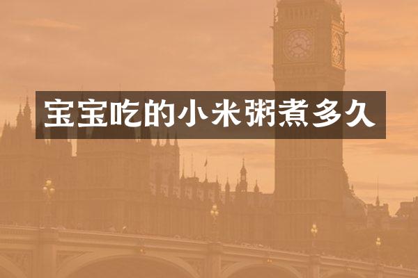 宝宝吃的小米粥煮多久