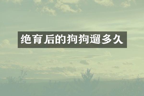 绝育后的狗狗遛多久