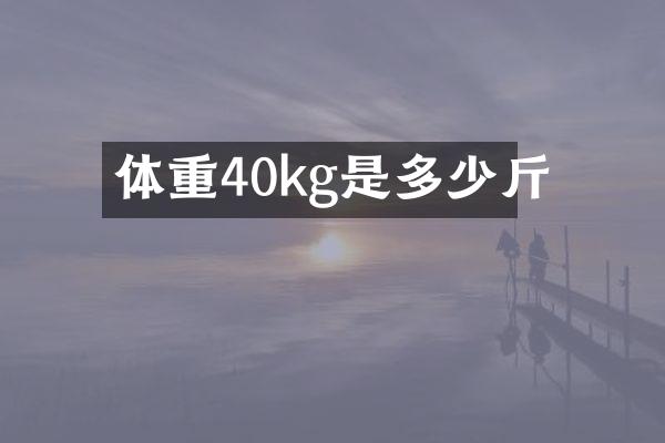 体重40kg是多少斤