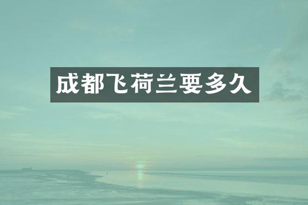 成都飞荷兰要多久