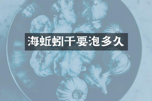 海蚯蚓干要泡多久