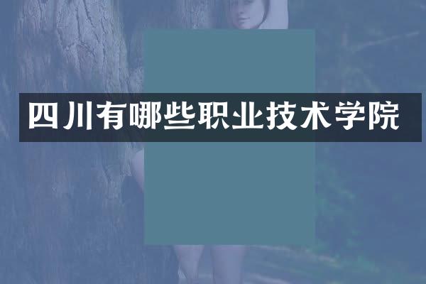 四川有哪些职业技术学院