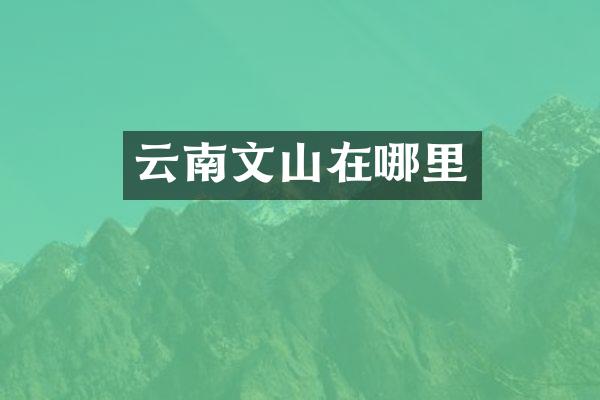 云南文山在哪里