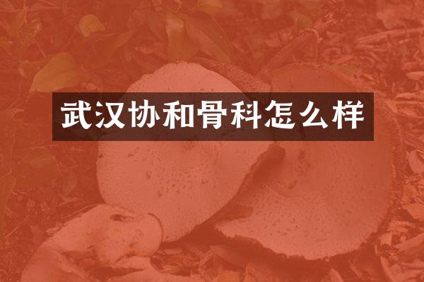 武汉协和骨科怎么样