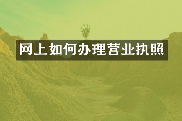 网上如何办理营业执照