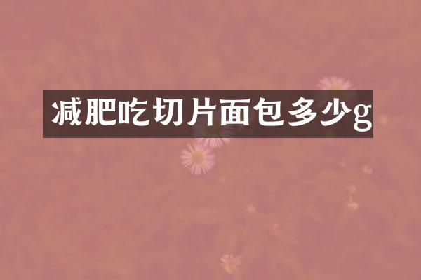 减肥吃切片面包多少g