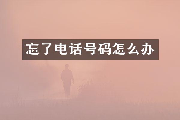 忘了电话号码怎么办