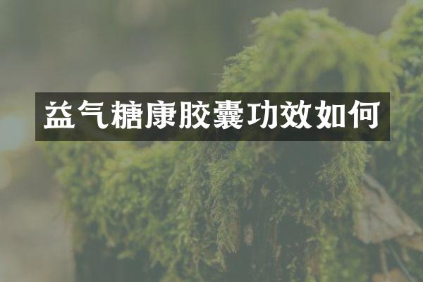 益气糖康胶囊功效如何