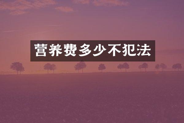 营养费多少不犯法