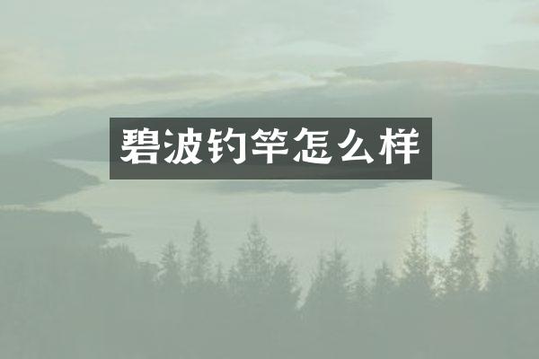 碧波钓竿怎么样