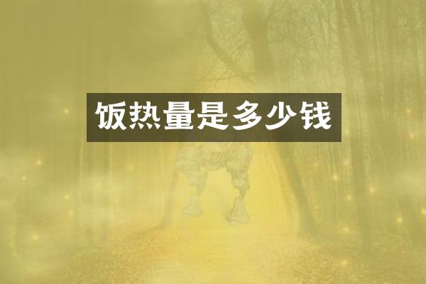 饭热量是多少钱