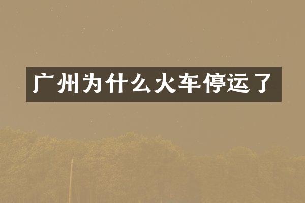 广州为什么火车停运了
