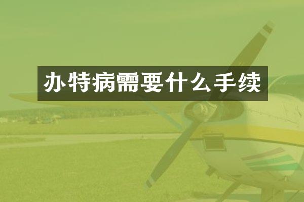 办特病需要什么手续