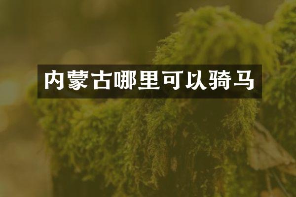 内蒙古哪里可以骑马