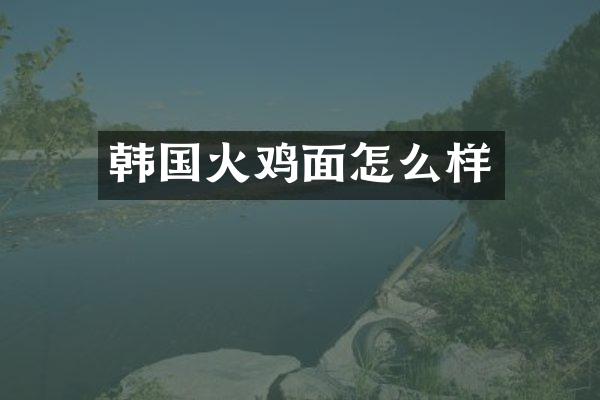 韩国火鸡面怎么样