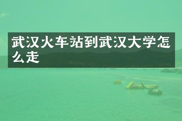 武汉火车站到武汉大学怎么走