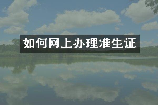 如何网上办理准生证