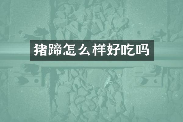 猪蹄怎么样好吃吗