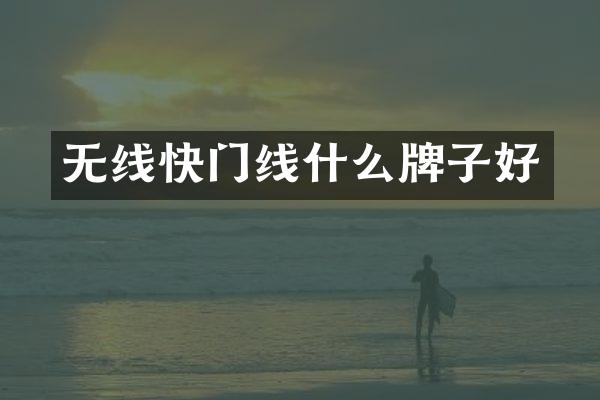 无线快门线什么牌子好