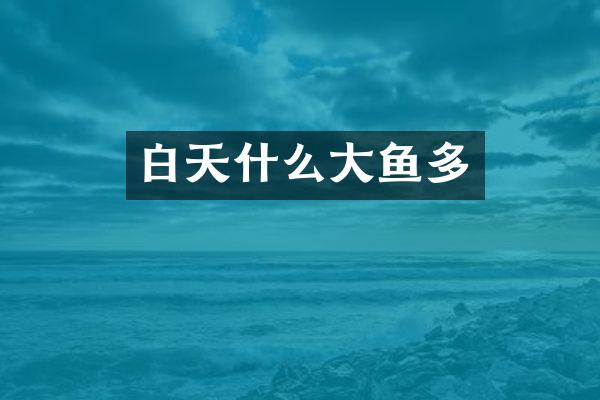 白天什么大鱼多