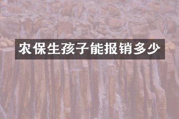 农保生孩子能报销多少