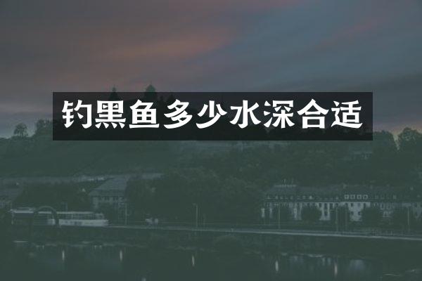 钓黑鱼多少水深合适