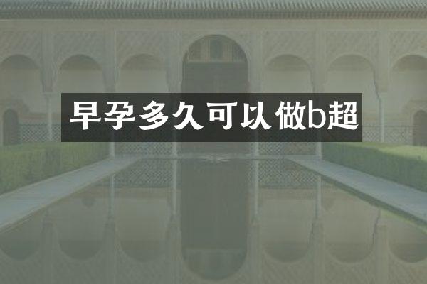 早孕多久可以做b超