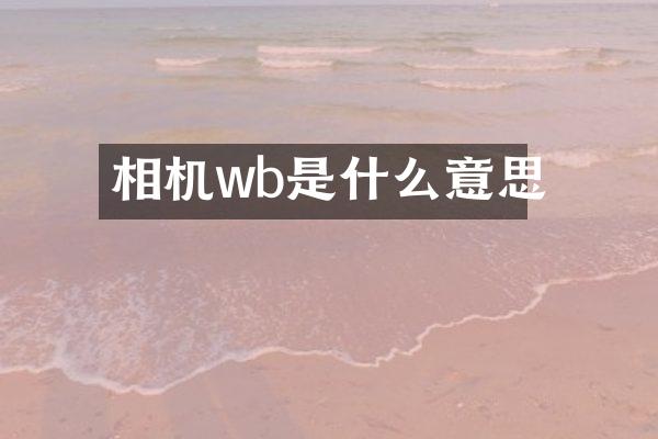 相机wb是什么意思