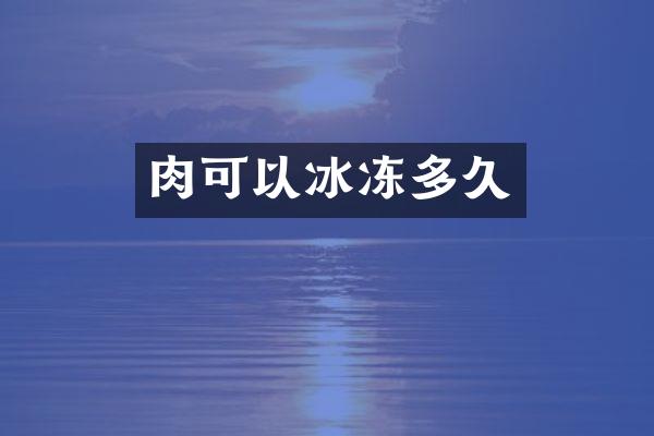 肉可以冰冻多久