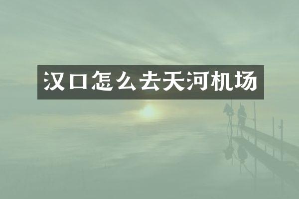 汉口怎么去天河机场