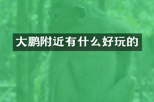 大鹏附近有什么好玩的