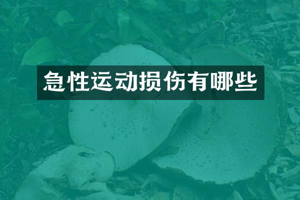 急性运动损伤有哪些