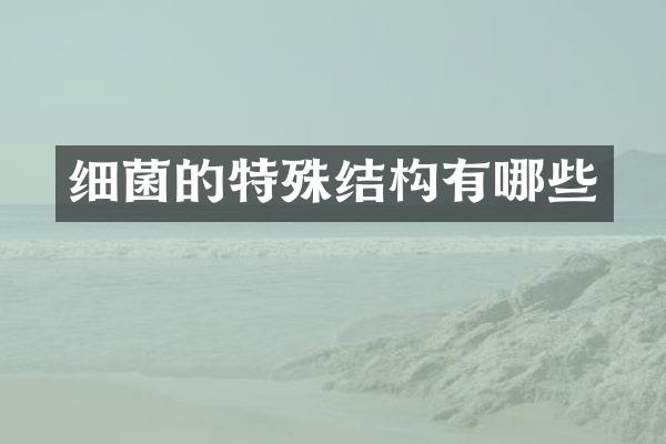 细菌的特殊结构有哪些