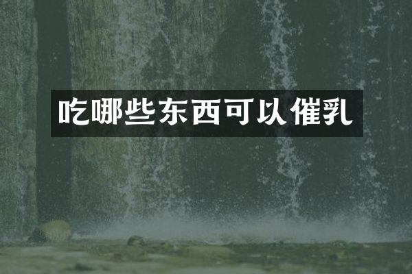 吃哪些东西可以催乳