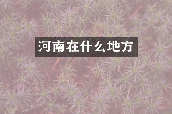 河南在什么地方