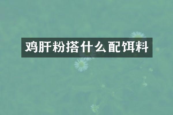 鸡肝粉搭什么配饵料