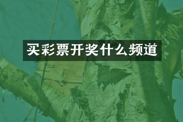 买彩票开奖什么频道