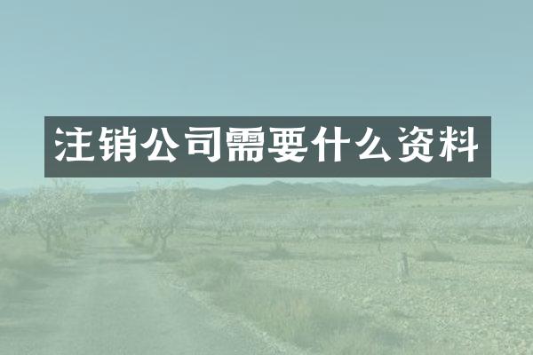 注销公司需要什么资料