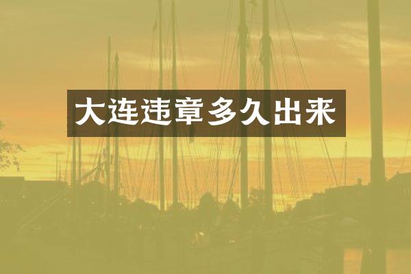 大连违章多久出来