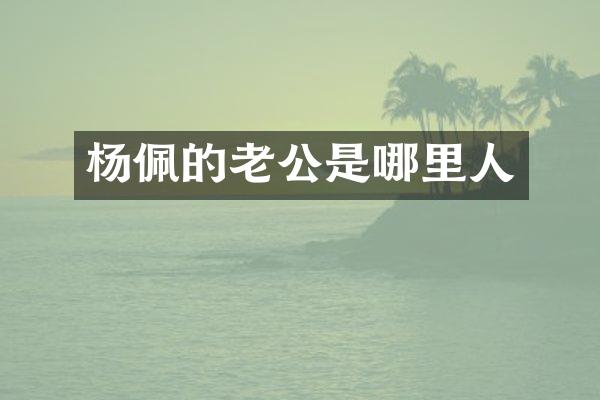 杨佩的老公是哪里人