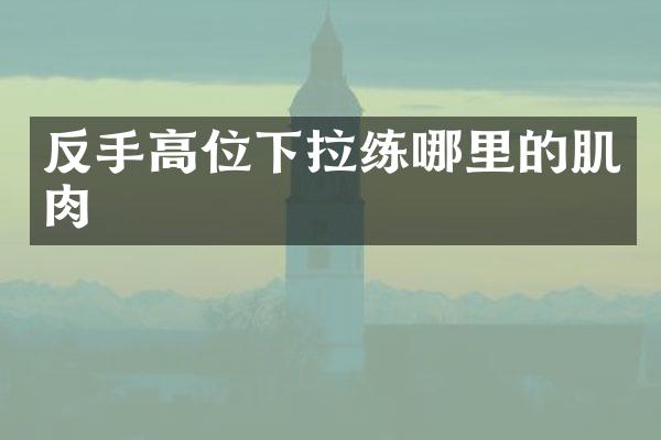 反手高位下拉练哪里的肌肉