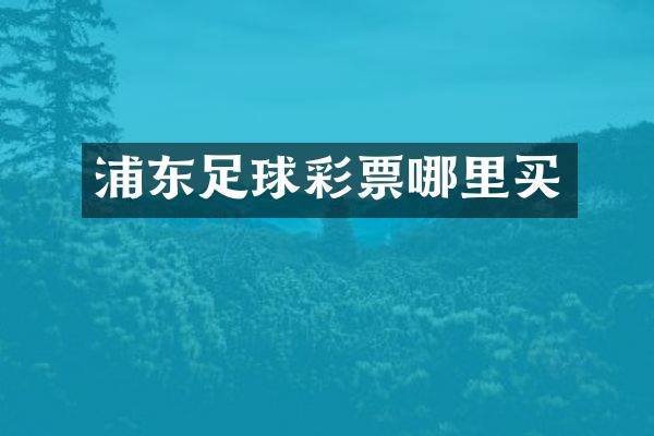 浦东足球彩票哪里买